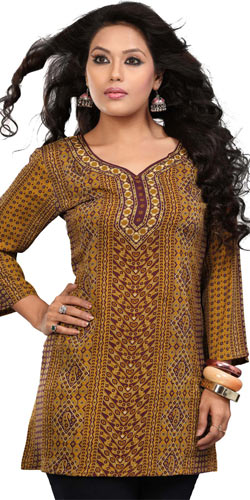 Marvelous Yellow Coloured Crepe Silk Printed Kurti