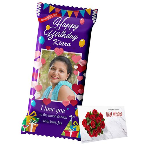 Personalized Photo Cadbury Dairy Milk Bar with B-day Card