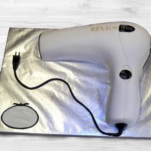 Marvelous Hair Dryer Design Chocolate Cake