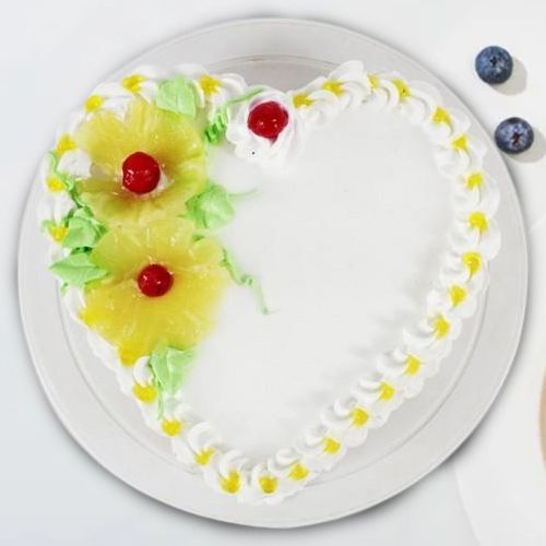 Luscious Heart Shaped Pineapple Cake