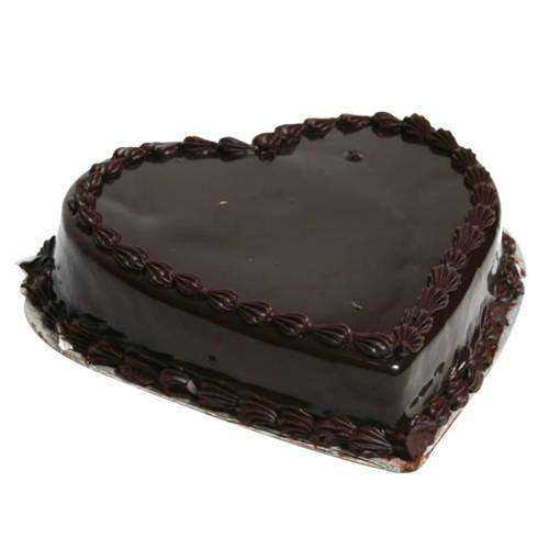 Yummy Chocolate Truffle Cake in Heart Shape