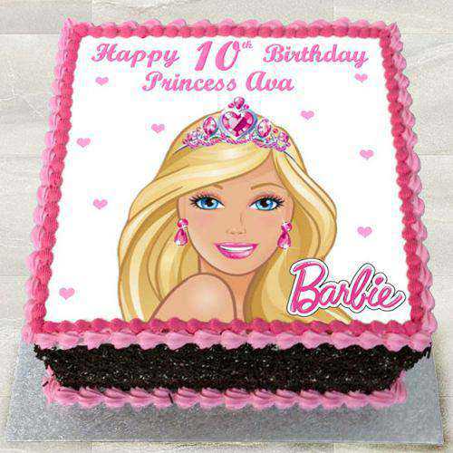 Heavenly Egg Less Barbie Photo Cake for Kids