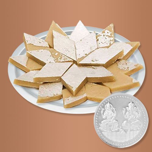 Haldirams Badam Katli N Gold Plated Thali  Free Coin