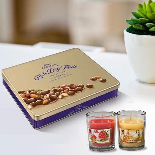 Cadbury Rich Dry Fruit Chocolates n Aroma Candles for Festivity