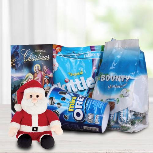 Delightful Chocolates N Santa Soft Toy for Kids