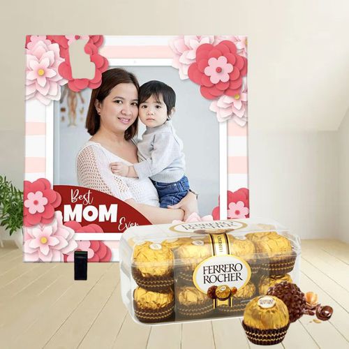 Classic Personalized Photo Tile with Ferrero Rocher Chocolate