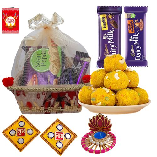 Diwali Sweets n Cadbury Twist with Tea Lights