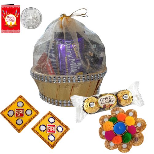 Ferrero Rocher N Fancy Tea Lights Diwali Hamper