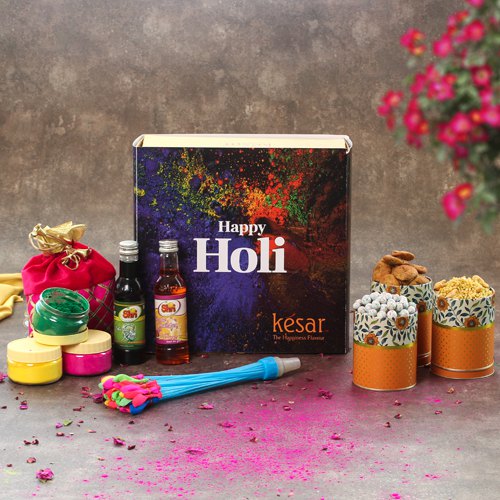 Premium Holi Delight Box with Water Balloons N Herbal Colors