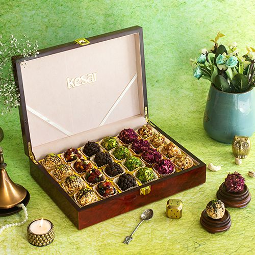 Luxurious Laddoo Assortment In Festive Lacquer Gift Box