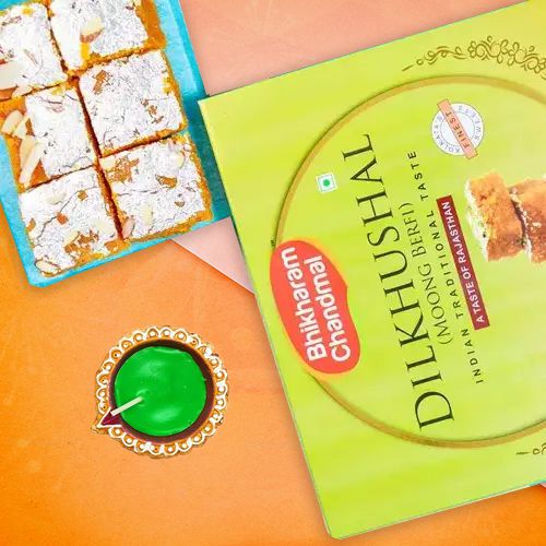 Diwali Happiness  Diya And Sweets