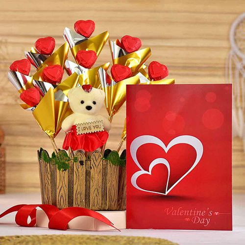 Wholesome Handmade Chocolates Wooden Pot Arrangement