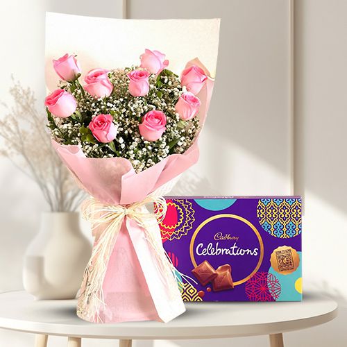 Pink Bliss Bouquet with Chocolates
