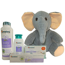 Exclusive Himalaya Baby Care Gift Hamper with Elephant Teddy