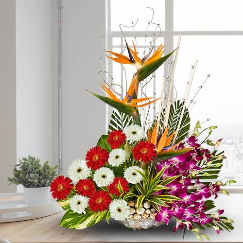 Brilliant Mixed Flowers Arrangement