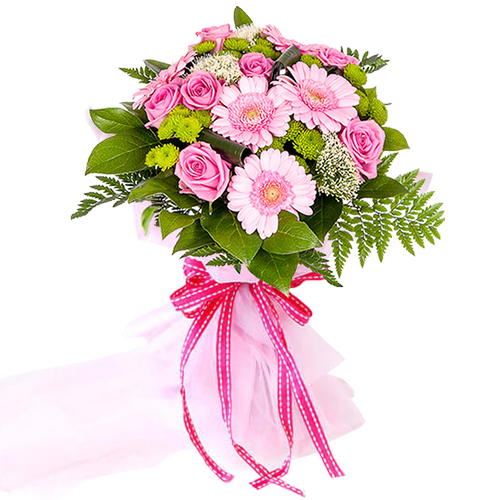 Stylish Gerberas N Roses Arrangement
