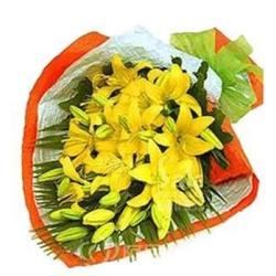 Gorgeous Bouquet of 8 Yellow Lily