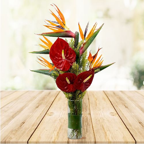 Exotic Blooms in a Vase
