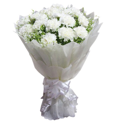 Captivating Bouquet of White Carnations