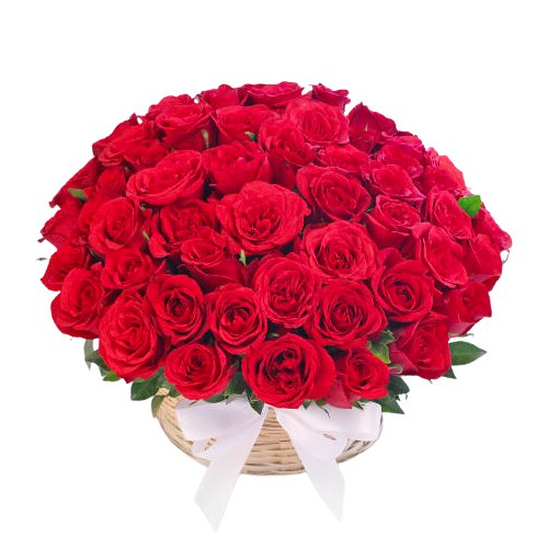 Appreciating Basket of Red Roses