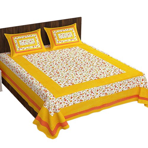 Best Quality Rajasthani Print King Size Bed Sheet with Pillow Cover