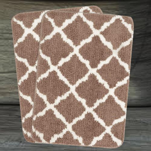 Stunning Geometric Bath Mat Pair