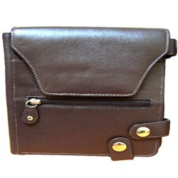 Lovely Brown Leather Purse for Ladies with Security Clutches