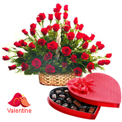 MidNight Delivery ::51 Exclusive  Dutch Red    Roses  Arrangement with Cadburys Chocolate