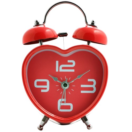 Retro Style Red Heart Shaped Alarm Clock