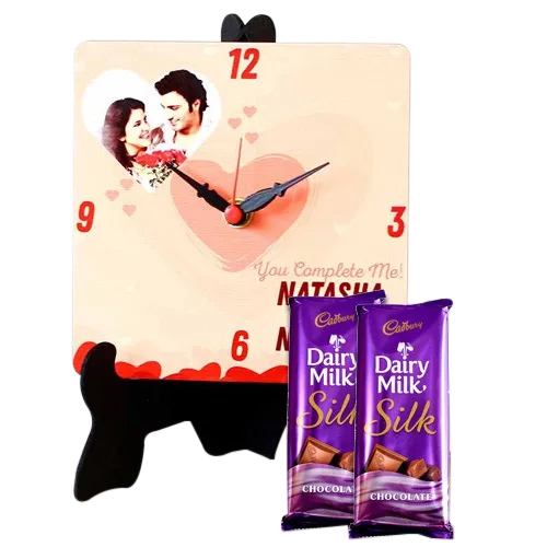 Eye Catching Personalized Photo Clock with Cadbury Dairy Milk Silk