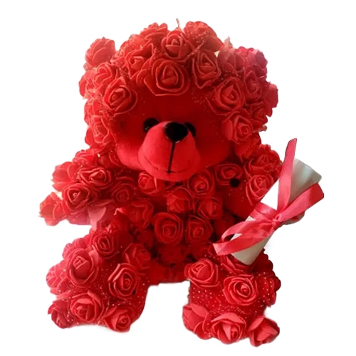 Elegant Rose Teddy with Personalized Message