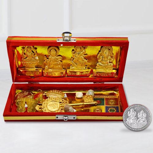 Auspicious Shri Dhan Laxmi N Kuber Bhandari Yantra with Free Coin