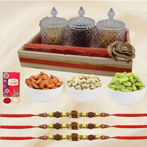 Rudraksha Rakhi n exotic Dry Fruits