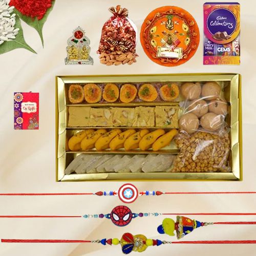 Heavenly Sweets n Family Rakhi Set