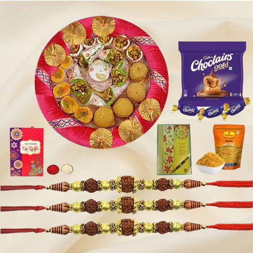 Rudrakhsha Rakhi n Sweets pairing