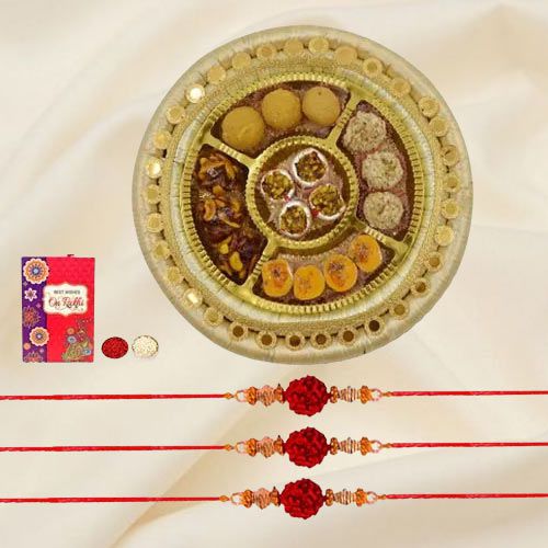 Rudraksha Rakhi with Sweetness of Heaven