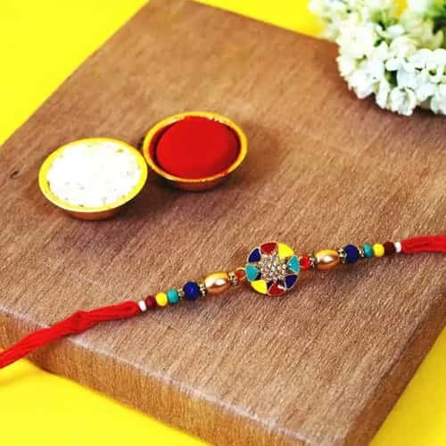 Graceful Kundan N Beads Rakhi