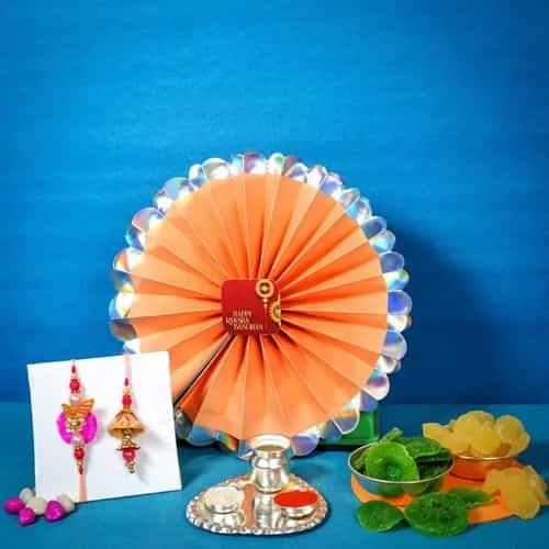 Exotic Zardosi Couple Rakhi Combo