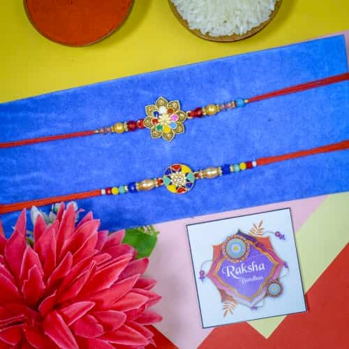 Classy Stone Studded Rakhi Combo