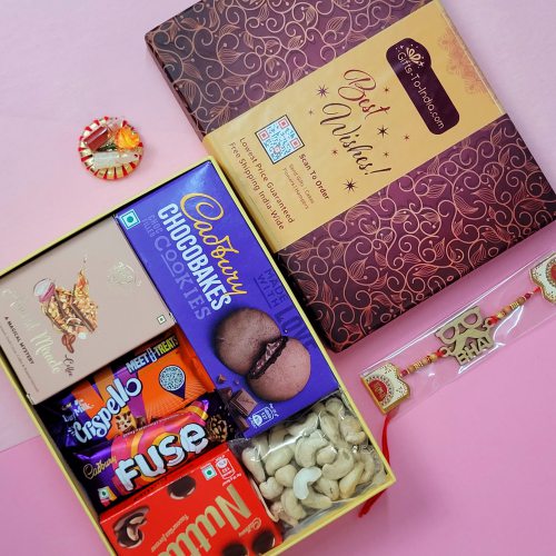 Fantastic Rakhi with Nuts n Chocolates Combo