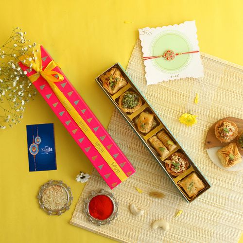 Delightful Rakhi  N  Baklava Treats Box