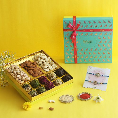 Delightful Rakhi  N  Assorted Laddoos Treat