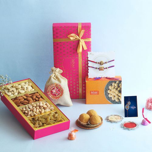Festive Rakhi Nuts  N  Sweets Hamper