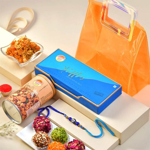 Festive Rakhi with Crunchy Goodies