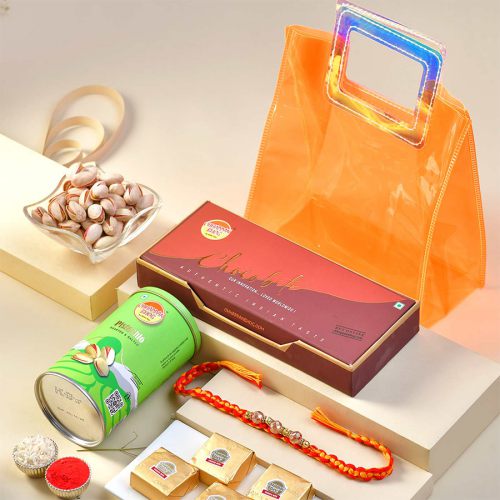 Pearls Rakhi and Sweet Elegance for Sibling Love