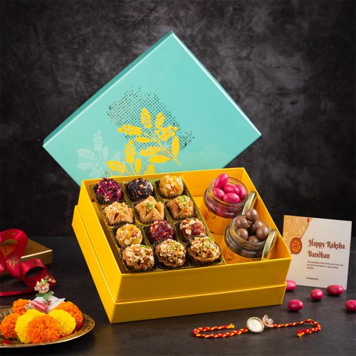 Delightful Baklava  N  Nutty Rakhi Hamper