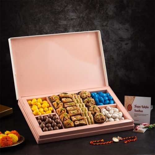 Splendid Baklava  N  Rakhi Dryfruit Hamper