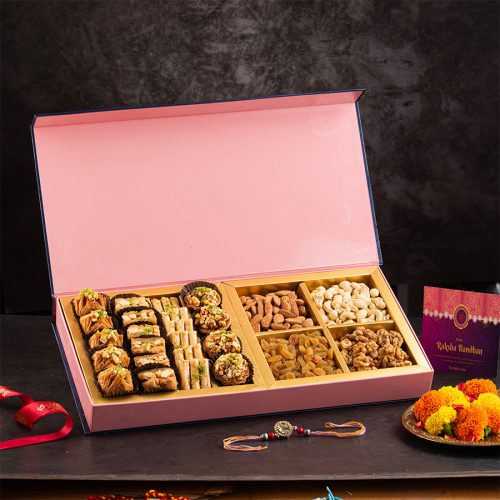Charming Rakhi Nuts  N  Sweets Combo