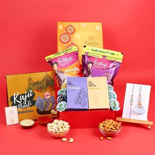 Traditional Bhai Bhabhi Rakhi & Treats Combo
