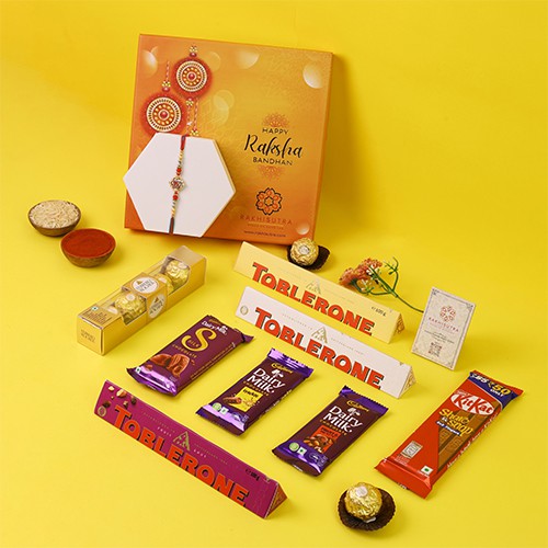 Premium Rakhi & Choco Delight Combo